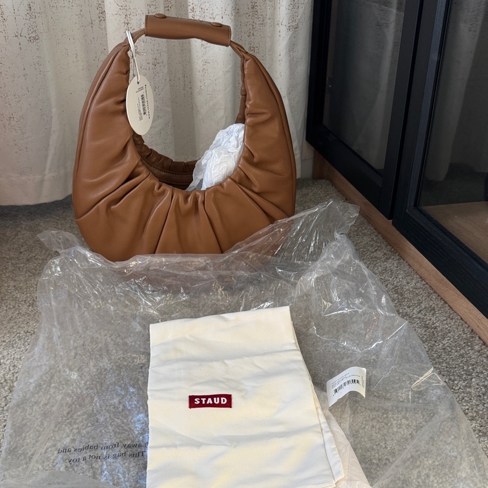 STAUD Soft Moon Mushroom Leather Hobo Bag - Picture 2 of 2